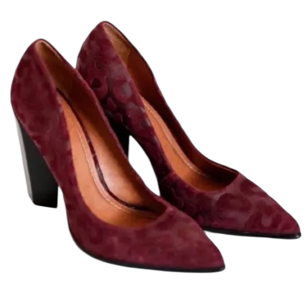 Carrano Madelyn Velour Leopard Leather Heels